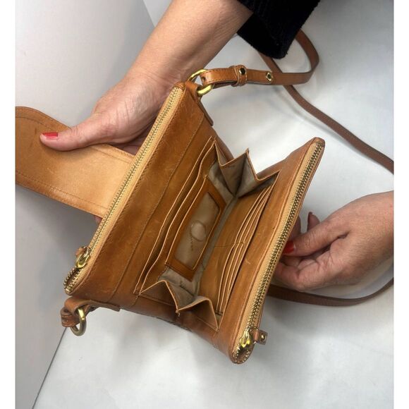 Brahmin Authentic Leather Animal Print Snake Skin Brown Crossbody Bag Womens - Picture 7 of 11